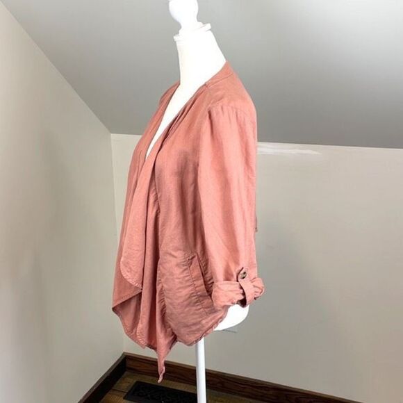 Dalia Linen Cotton Dusty Pink Cardigan Size Large Women’s - Picture 2 of 6